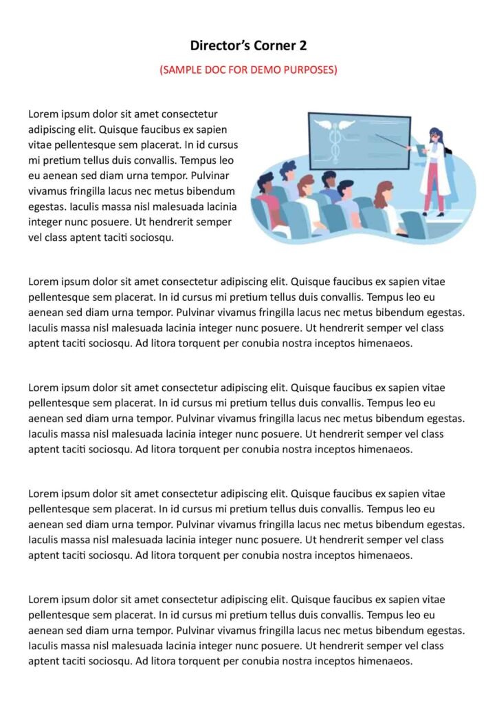 Director's corner 2 (sample doc image)