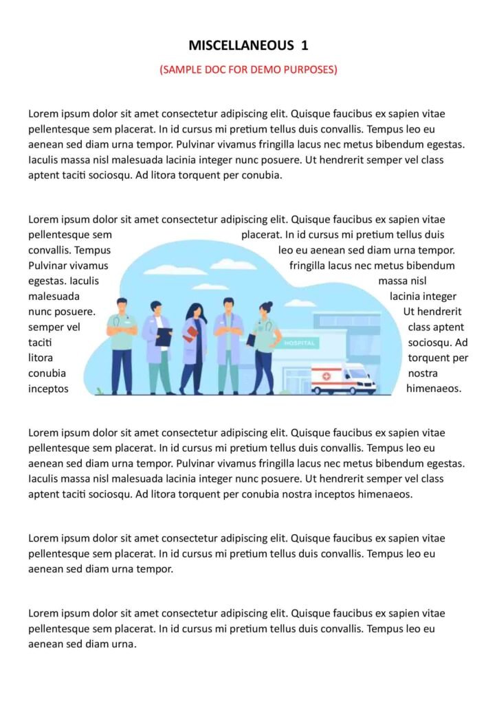 Miscellaneous 1 (sample doc)