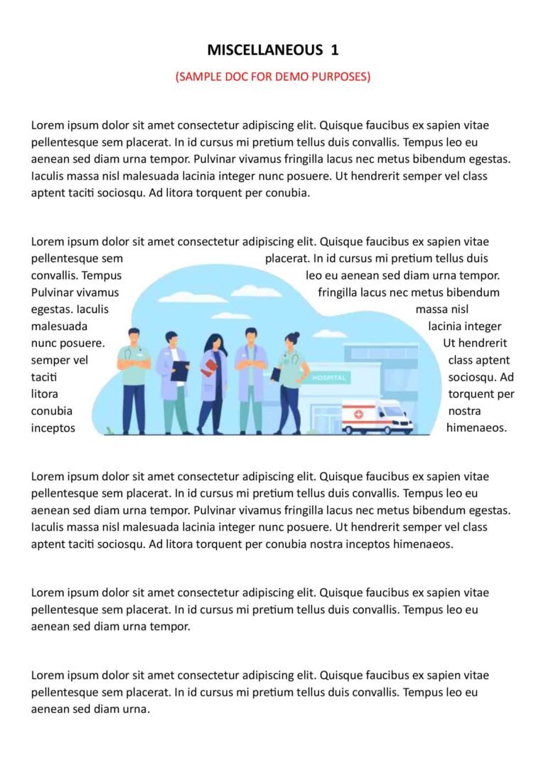 Miscellaneous 1 (sample doc)